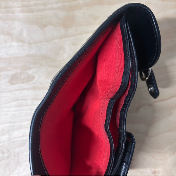 Dooney & Bourke Wallet Tri-fold Compact, Black Leather w/Contrast Stitch VTG EUC - Picture 12 of 16